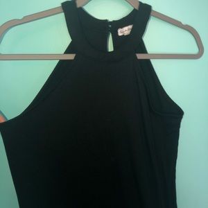 Ribbed halter t-shirt dress